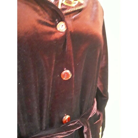NWT Womens Robe Ornate Velvet Burgundy, Size L - Picture 5 of 11